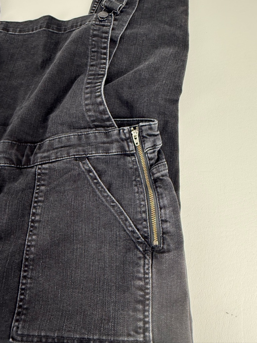 Madewell Black Denim Raw Hem Overalls - Picture 3 of 6